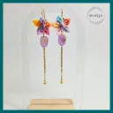 Boucle d'oreille Ysaëlys Fleurs Multico et Résine