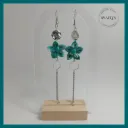 Boucles d’oreilles Ysaëlys florales turquoise