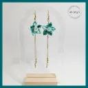 Boucles d’oreilles Ysaëlys Fleurs d’Émeraude Céleste