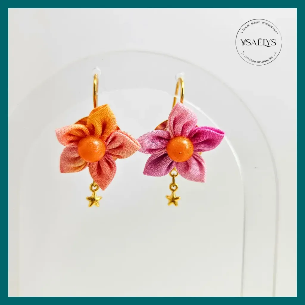 Boucles d'oreilles Ysaëlys Fleurs Soleil Couchant