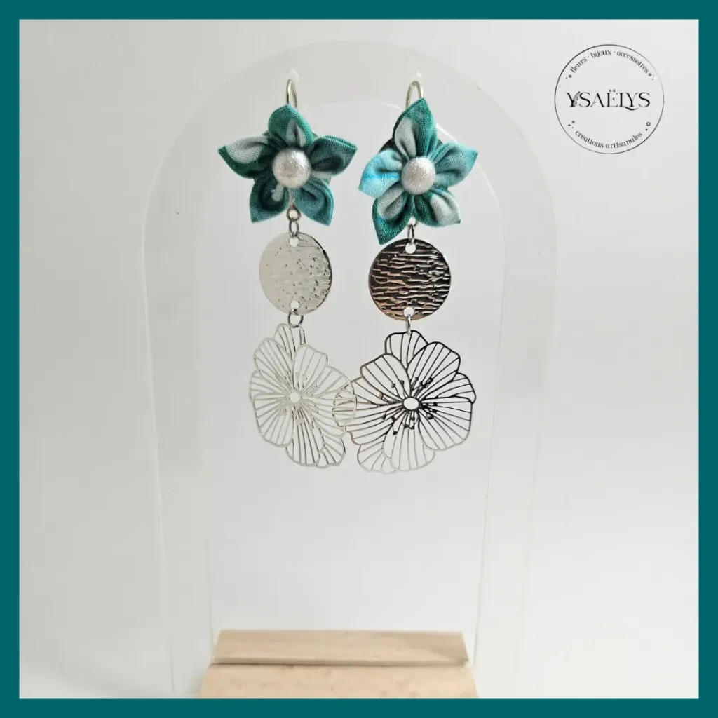 Boucles d'oreilles Ysaëlys Fleurs de Lagune Mystique